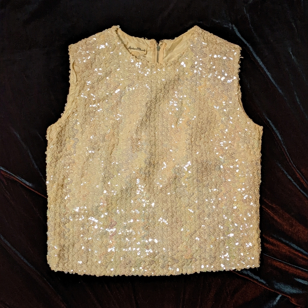 1960s Vintage Iridescent Sequin Blouse